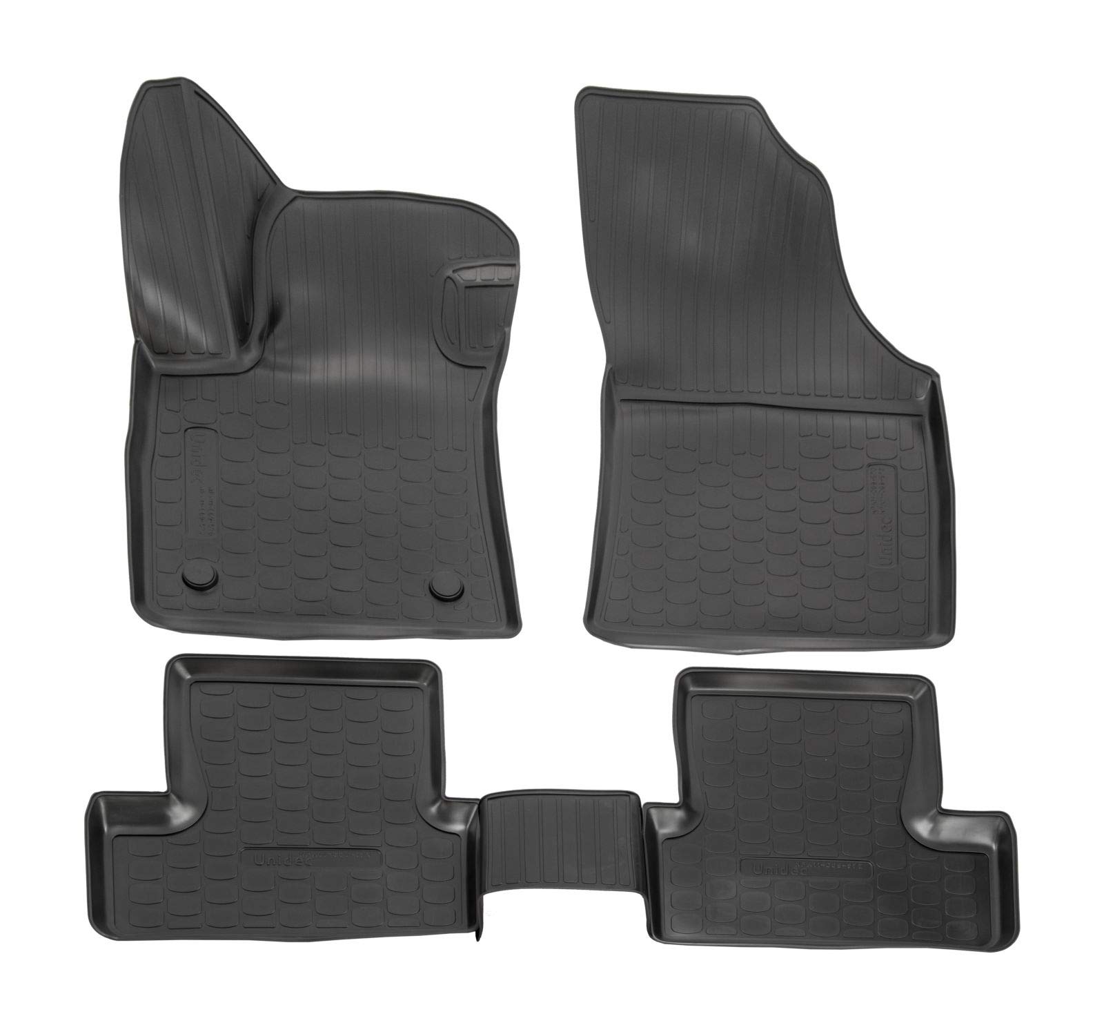 J&J Automotive Alfombrillas de Goma 3D para Coche, compatibles con Megane 4, a Partir de 2016, Borde de 4 cm, para Todas Las Condiciones meteorológicas, 4 Piezas