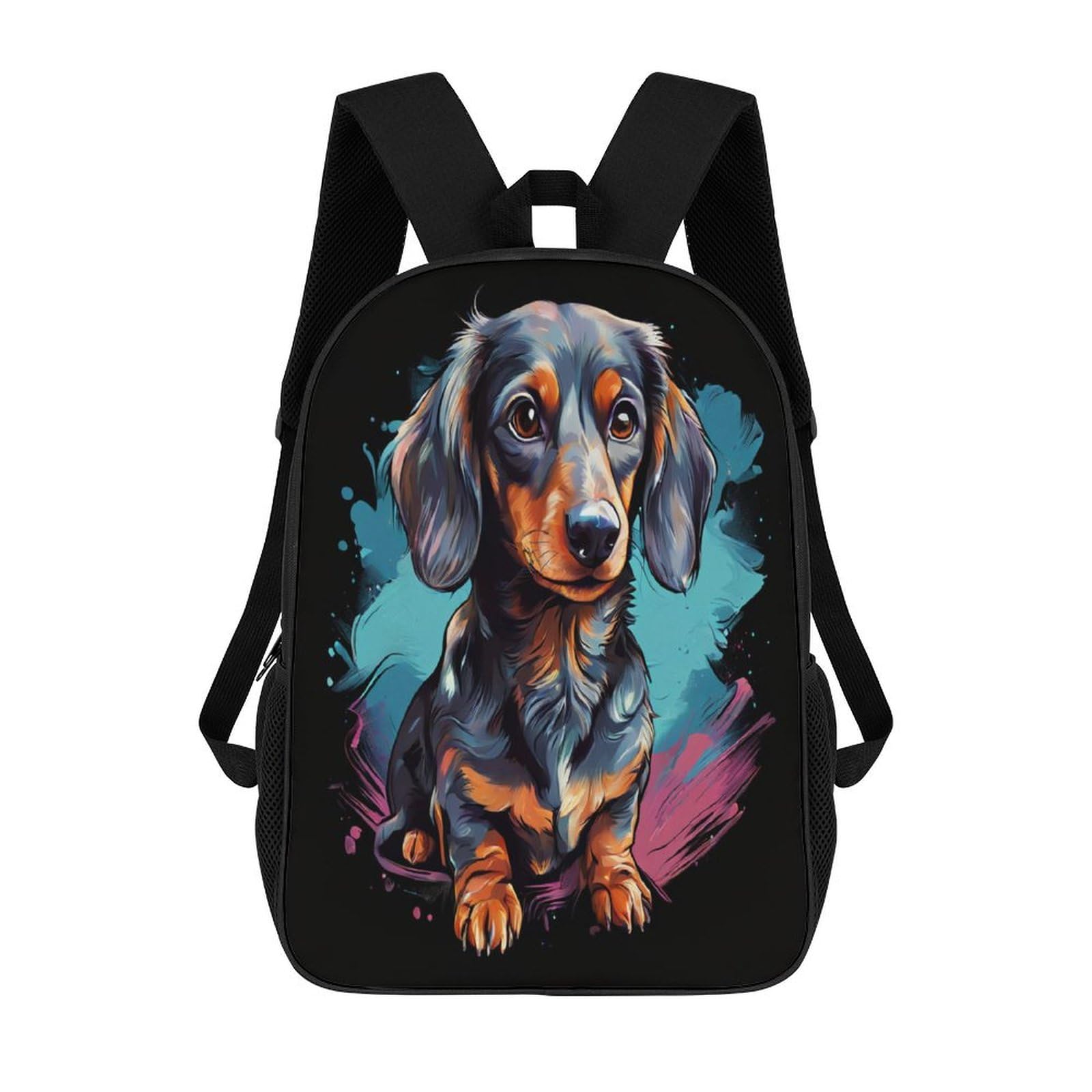 QPIRINMEX Dachshund Dog School-Bags Backpacks for Teens,Elementary Boys And Girls Bookbags,Dog Lightweight Casual Daypack 17inch