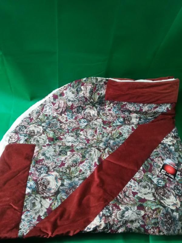 Amazon.co.jp: 丸型こたつ掛敷布団 クラレ ロンウェーブ 茶系花