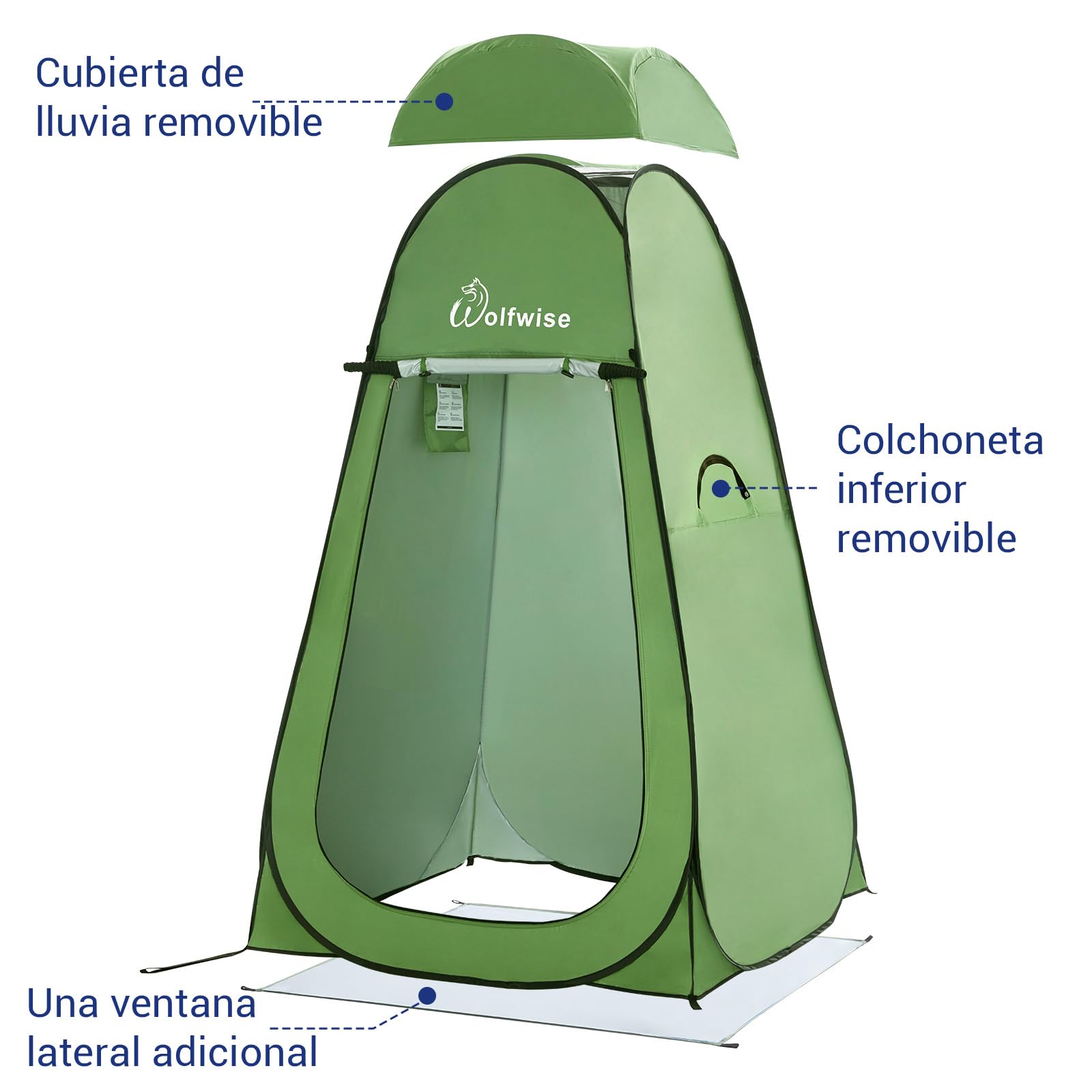 WolfWise Tienda Ducha Portatil Camping Pop Up Instantánea Carpa Vestidor con Privacidad