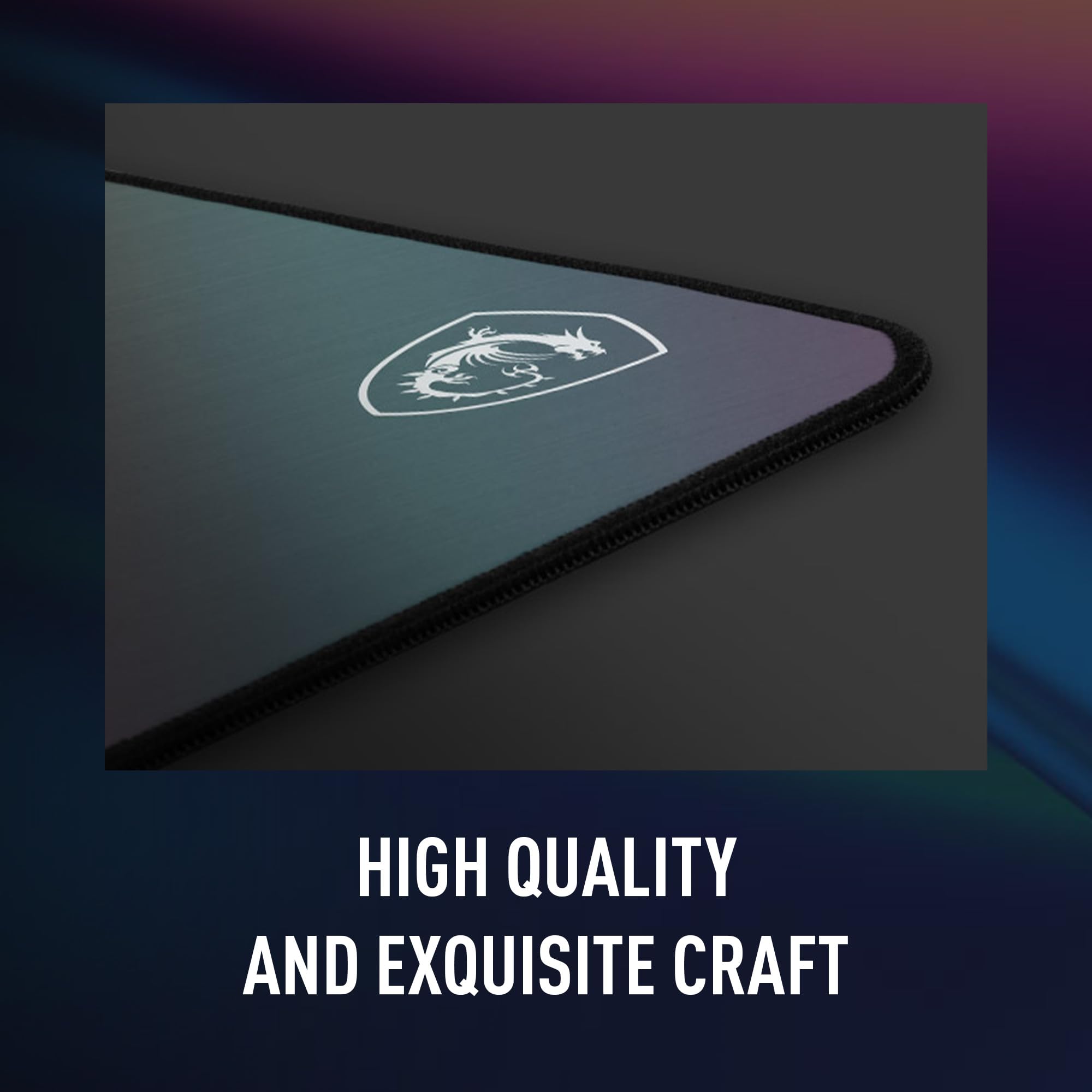 MSI Gaming - Tappetino per mouse da gioco XXL, in seta ultra liscia, a basso attrito, superficie relettiva, base in gomma naturale antiscivolo, spessore 3 mm (Agility GD72 Gleam Edition)