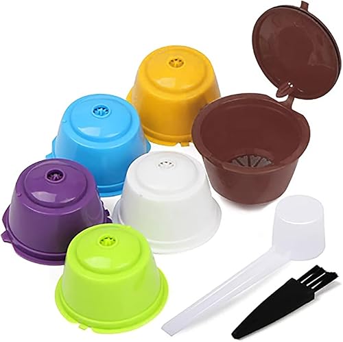 Miniatura 1 de AOZBZ Cápsulas de café reutilizables, paquete de 6 cápsulas de café rellenables coloridas recargables, compatibles con Dolce Gusto