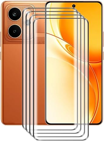 for Realme P4 Power 5G 6.80" Screen Protector Tempered Galss, [4 Pack] High Clear [9H Hardness] [Bubble Free] Screen Tempered Glass Protective Film for