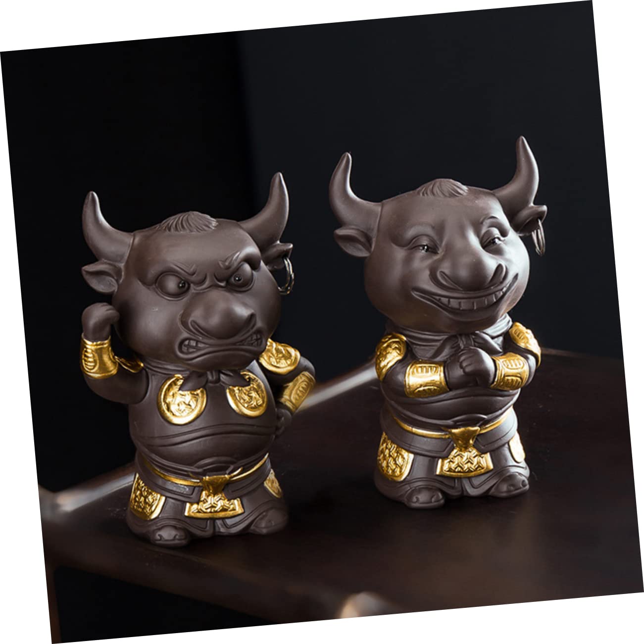 Cabilock 2 Pezzi decorazioni per animali da acquario decorazione casa aquarium Decorazione per acquari arredamento paesaggistico per acquari ornamento dell'acquario animale ceramica Golden