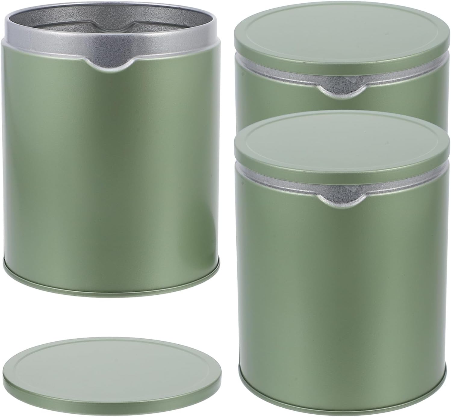 3pcs Small Tea Canisters Set Portable Tinplate Tea Storage Jars with Airtight Seal for Kitchen Organization and Travel