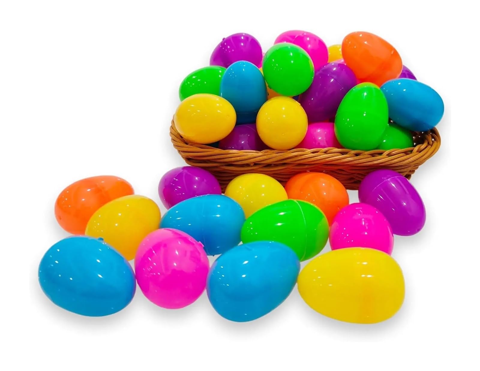 ZYAYNG 24pcs Colorful Plastic Eggshells Empty Fillable Eggs Bulk Party Gifts Classroom Rewards Basket Fillers For Easter