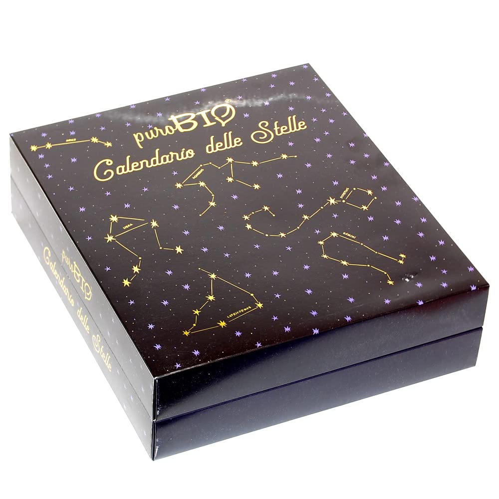 PuroBio - CALENDARIO DELLE STELLE - Calendario dell'Avvento 2022 - Set Regalo con 25 Segreti di Bellezza in Edizione Super Limitata - Vegan Ok