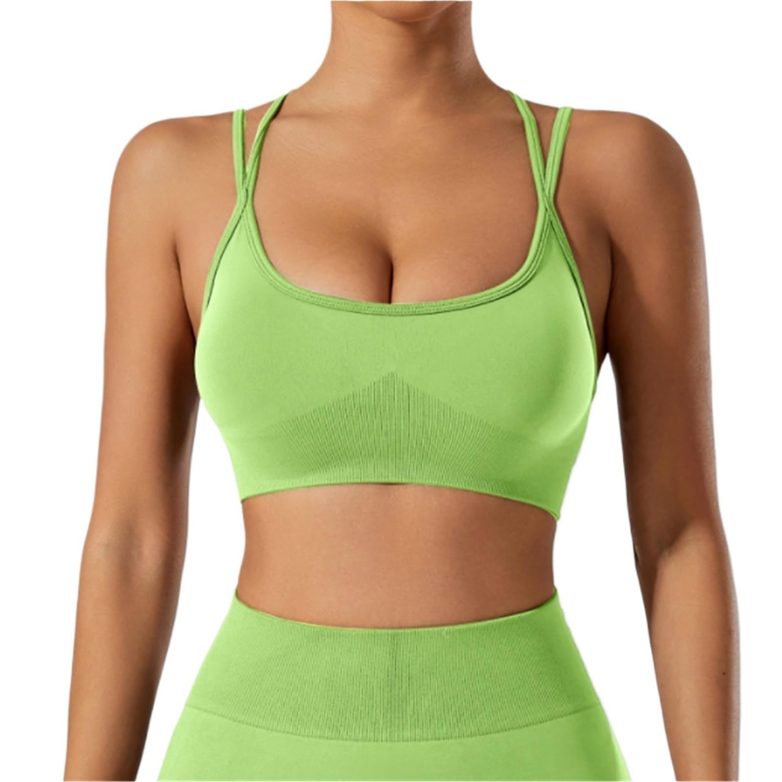 Sujetador Deportivo Mujer Sujetador Deportivo Transpirable For Mujer, Camiseta Sin Mangas con Espalda Cruzada Acolchada, Sujetador De Yoga De Soporte Bajo Sujetador Gimnasio