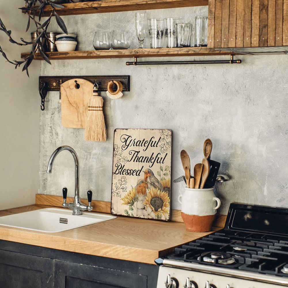 Vintage Blechschilder Retro Mit Sonnenblumen - Wanddekoration Für Boho, Hippie & Farmhouse Style