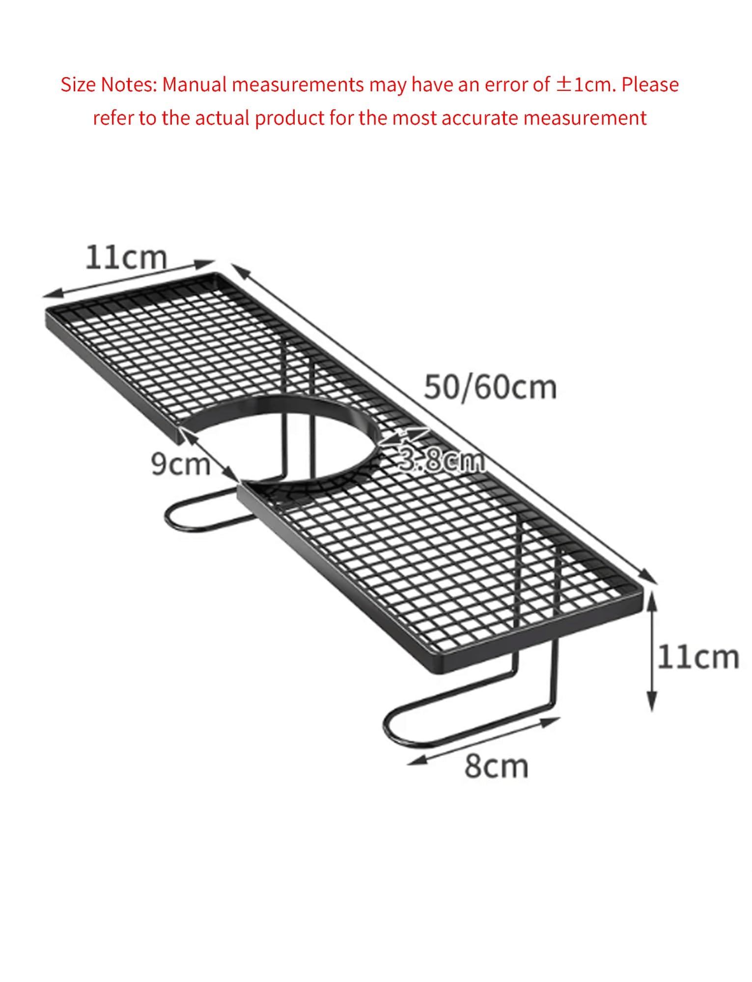 Generico Mensola for lavabo montata a parete sopra il rubinetto, cestello for mensola portaoggetti montato a parete senza foratura, scaffale for rubinetto rimovibile, for bagno(Black,60cm/23.4in)