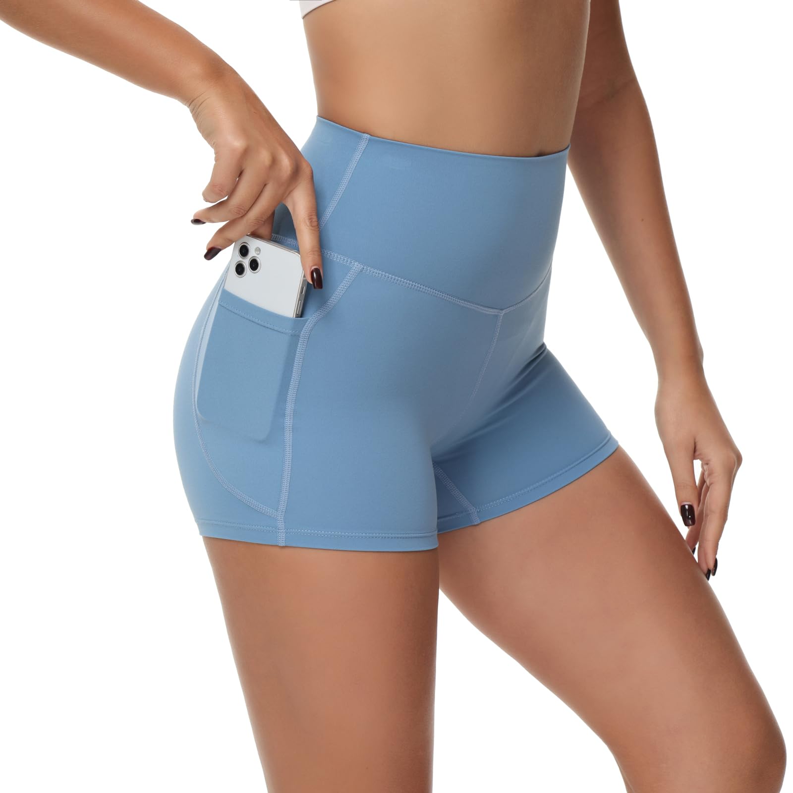 Toflowytour Women's Flowy Athletic Shorts - Gym Yoga Running Comfy Spandex Lounge Shorts
