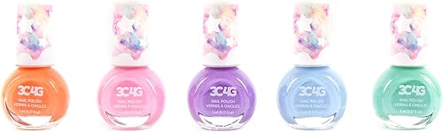 Three Cheers for Girls - Esmalte de uñas Pastel Dreams, juego de esmaltes de uñas para niñas y adolescentes, incluye 5 colores, kit de esmalte de