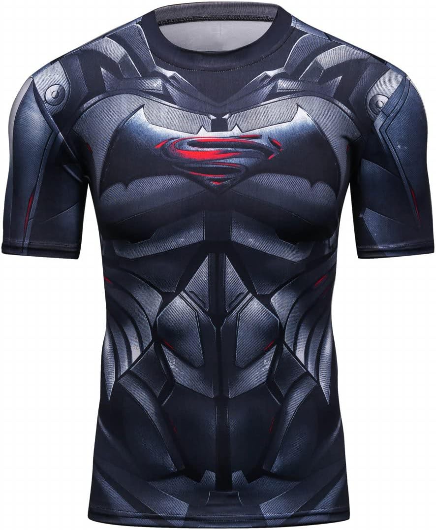 Cody LundinMen's Superhero T-Shirt Short Sleeve Shirt Fitness Training Jogging Compression Shirt Printed