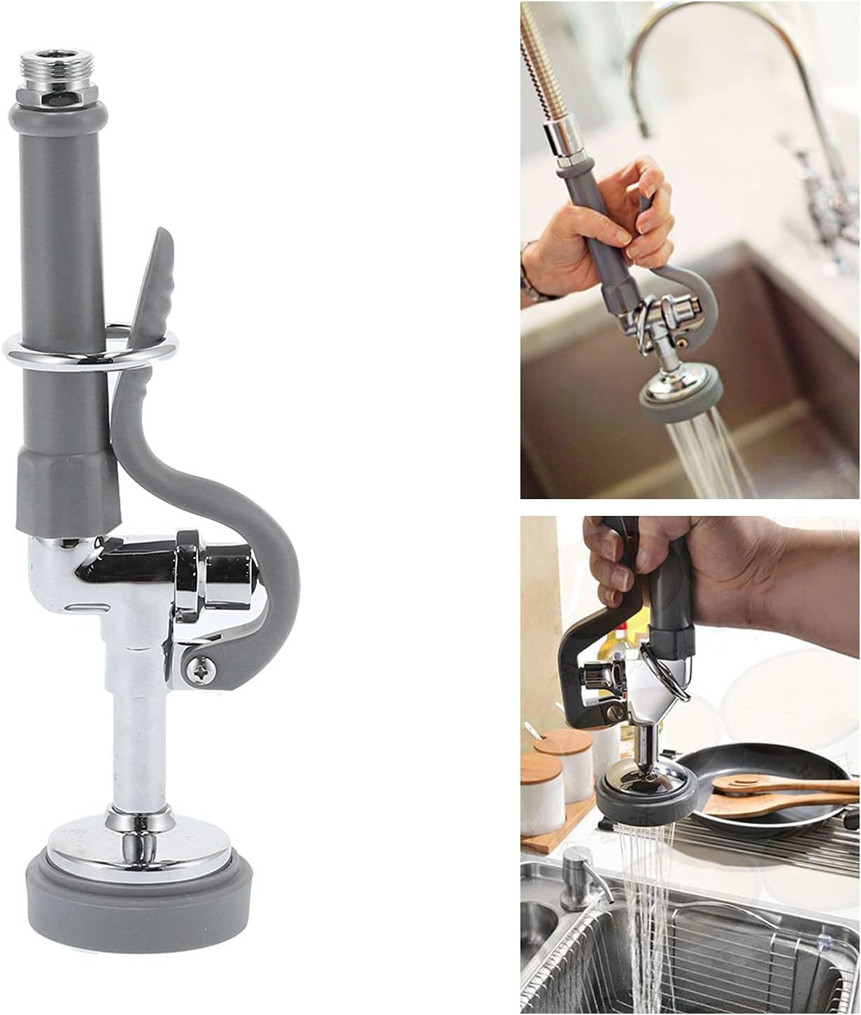 Commercial High Pressure Faucet Rinse Sprayer Flexible Hose Spray Replacement for Kitchen Sink