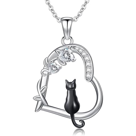 Heart Animal Necklace 925 Sterling Silver Cute Animal Pendant Jewelry Birthday Gift...