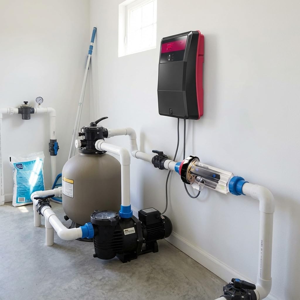 Suinga Clorador salino | 21 gr Cl/h | hasta 80 m3 | Piscinas | Desinfección automática eficiente y Segura