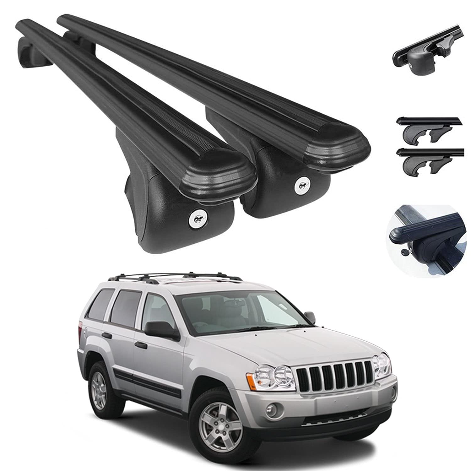 Eag Cross Bars Jeep Cherokee Grand Cherokee (WJ) Front Steel Bumper