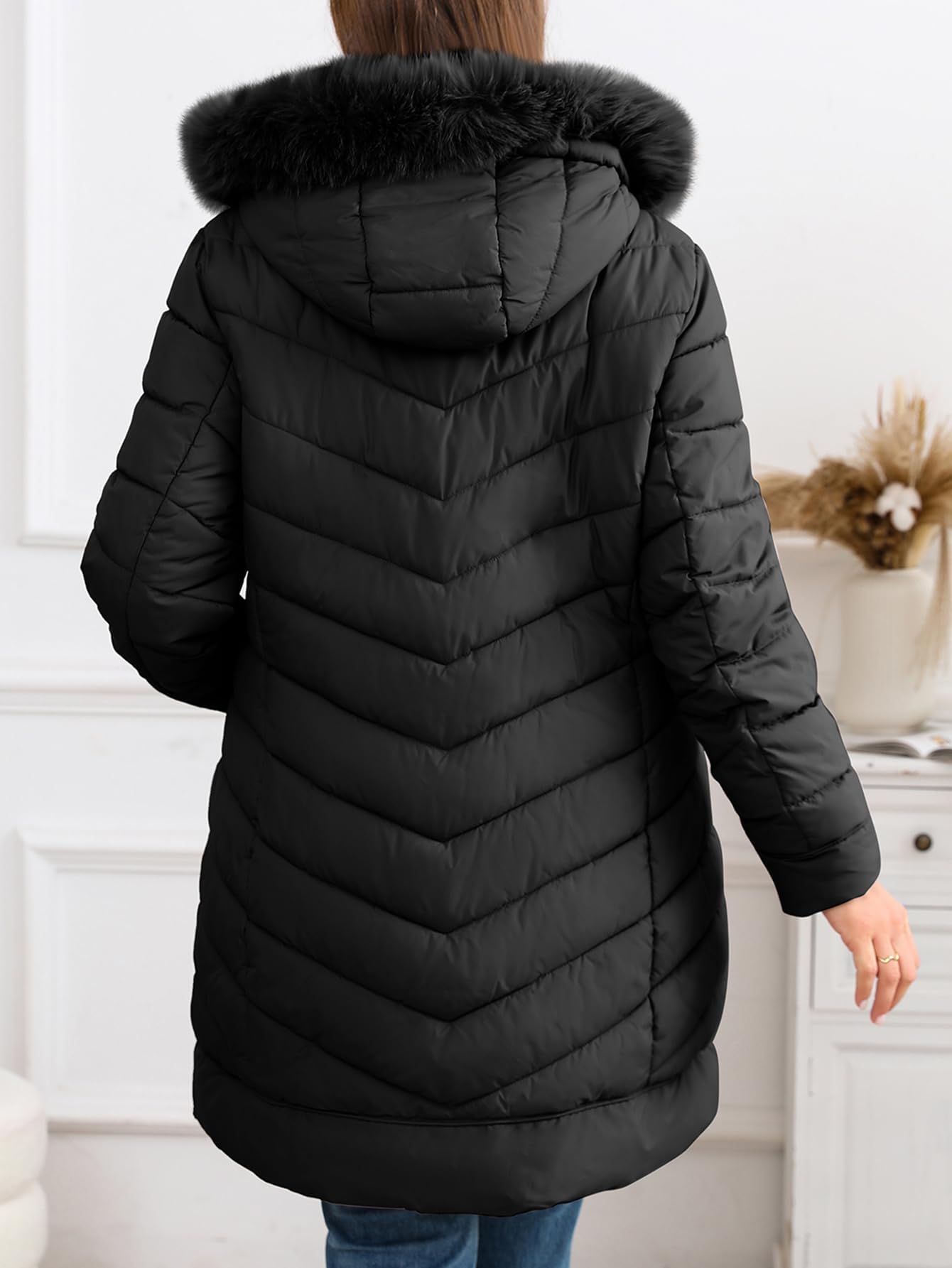 Geschallino Piumini da donna taglie forti Abbigliamento invernale trapuntato Cappotto con cappuccio e tasche