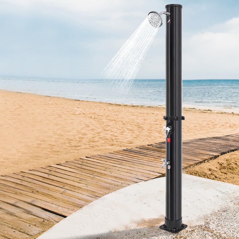 Kedia Prysznic ogrodowy, solarna kolumna prysznicowa, prysznic na zewnątrz na plażę i do ogrodu przy basenie, obrotowa głowica prysznicowa o 180° (prawa-35L)