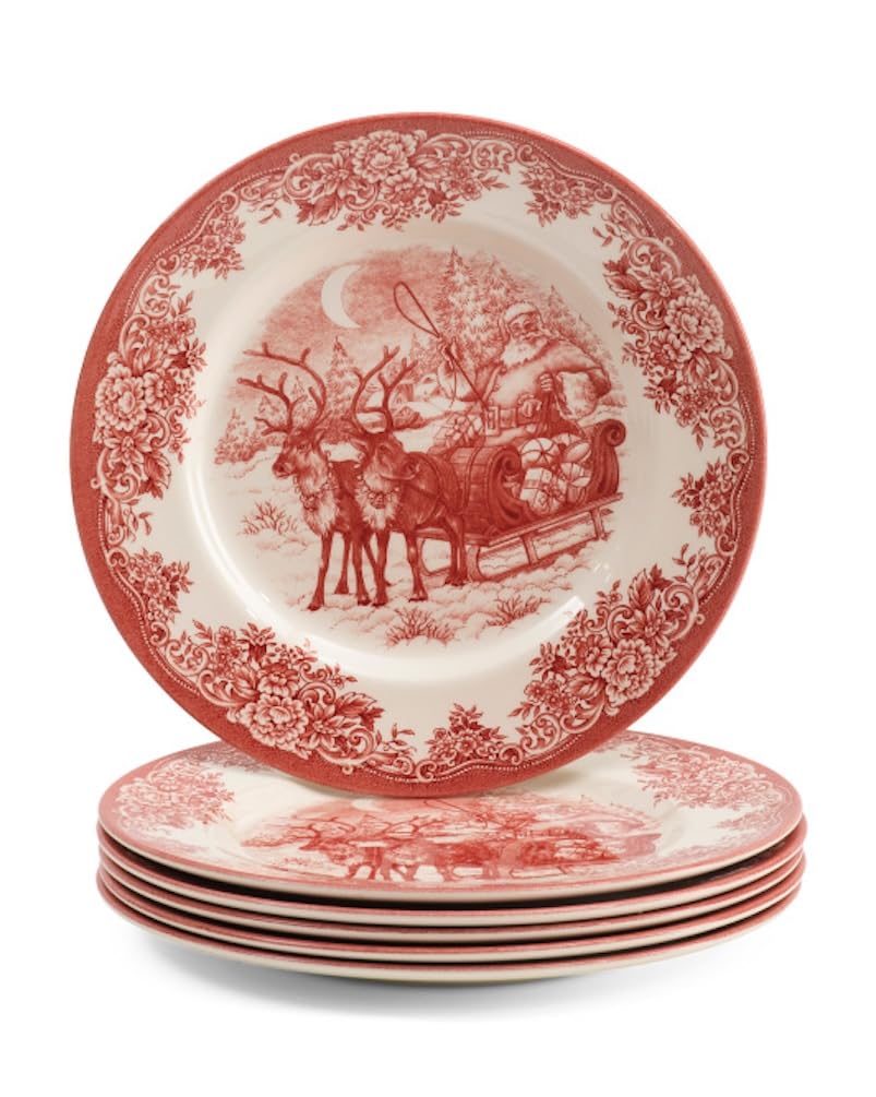 Amazon.com | Royal Stafford Christmas Sleigh Dinner Plates, 11 in