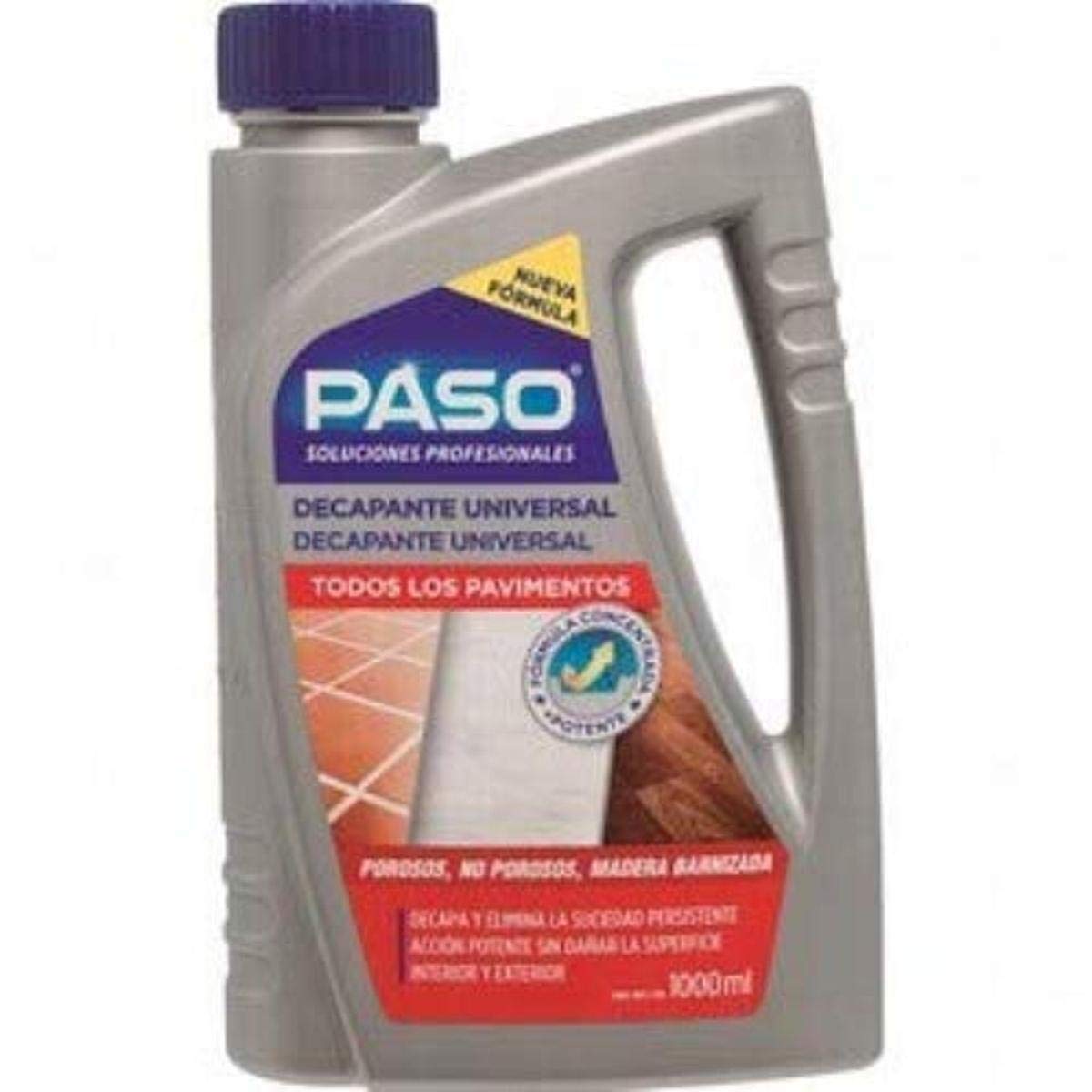 PASO - Decapante Universal - Elimina la Suciedad más Persistente Producida por Grasas, Ceras o Acabados Anteriores para Todos los Pavimentos - 1 L