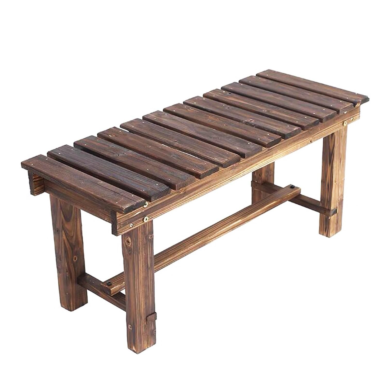 Banc marron pour deux personnes en bois traité qui ne craint pas la pluie