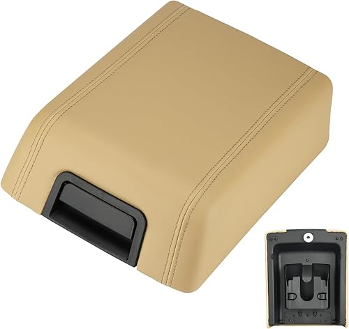 Miniatura 1 de Youxmoto Tapa de consola central para reposabrazos para Ford F150 2004 2005 2006 2007 2008 beige se adapta a 5L3Z1506024AAD, con piel sintética y