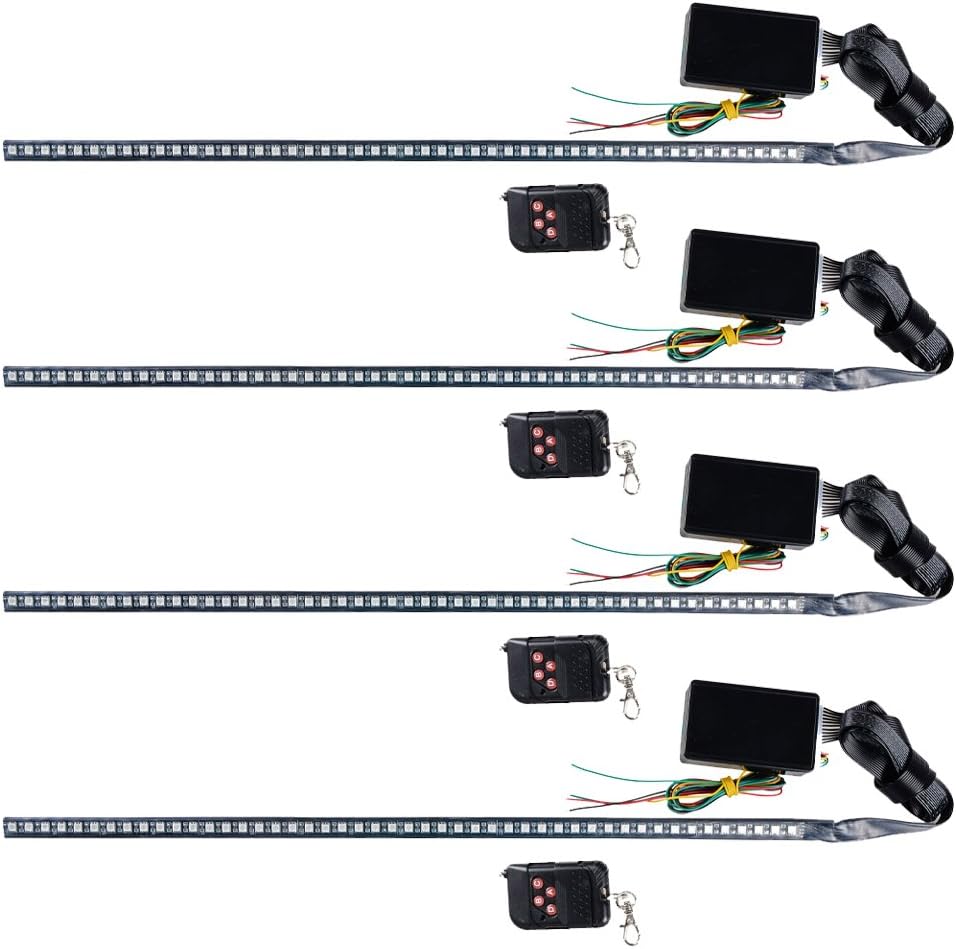 4X Set 7-Color 48 SMD Scanning LED 22" Knight Rider Strip Light Turn Signal Light Car Interior Lighting Decoration