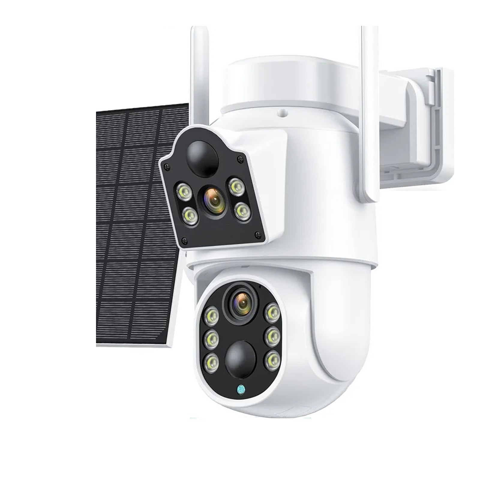 Oshpmbdlyfj One Color Solar Ip Camera Wifi Outdoor Dual Lens Ptz Security Camera 4Mp Hd Built In Battery Solar Panel Wireless Camera Pir Alarm(4Mp 64G Sd Card)