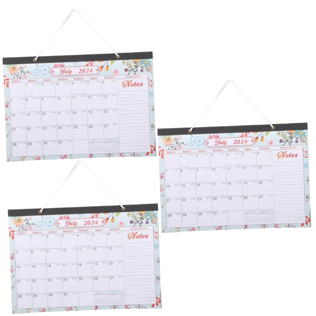 TEHAUX 3piezas Calendario De Pared Familiar Inglés Calendario Mensual Colgante Para Oficina y Hogar Planificador De Actividades Diseño Original y Espacio Para Notas