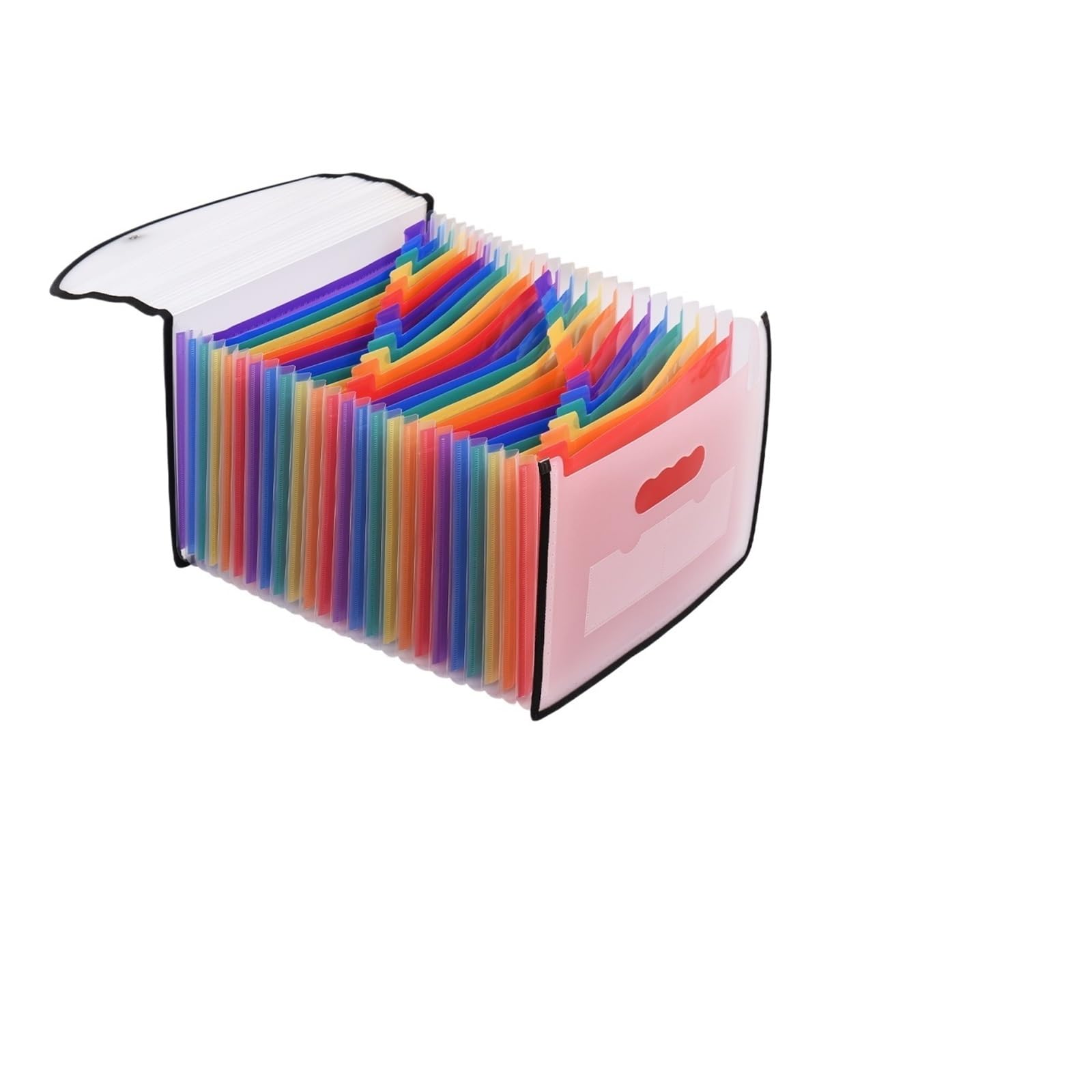 Dokumentenbox Akkordeon-Ordner-Organizer, 24 Taschen, erweiterbare Aktenhülle mit Abdeckung, Dokumenten-Organizer im Briefformat A4, Regenbogenfarbe(Tyoe 2)