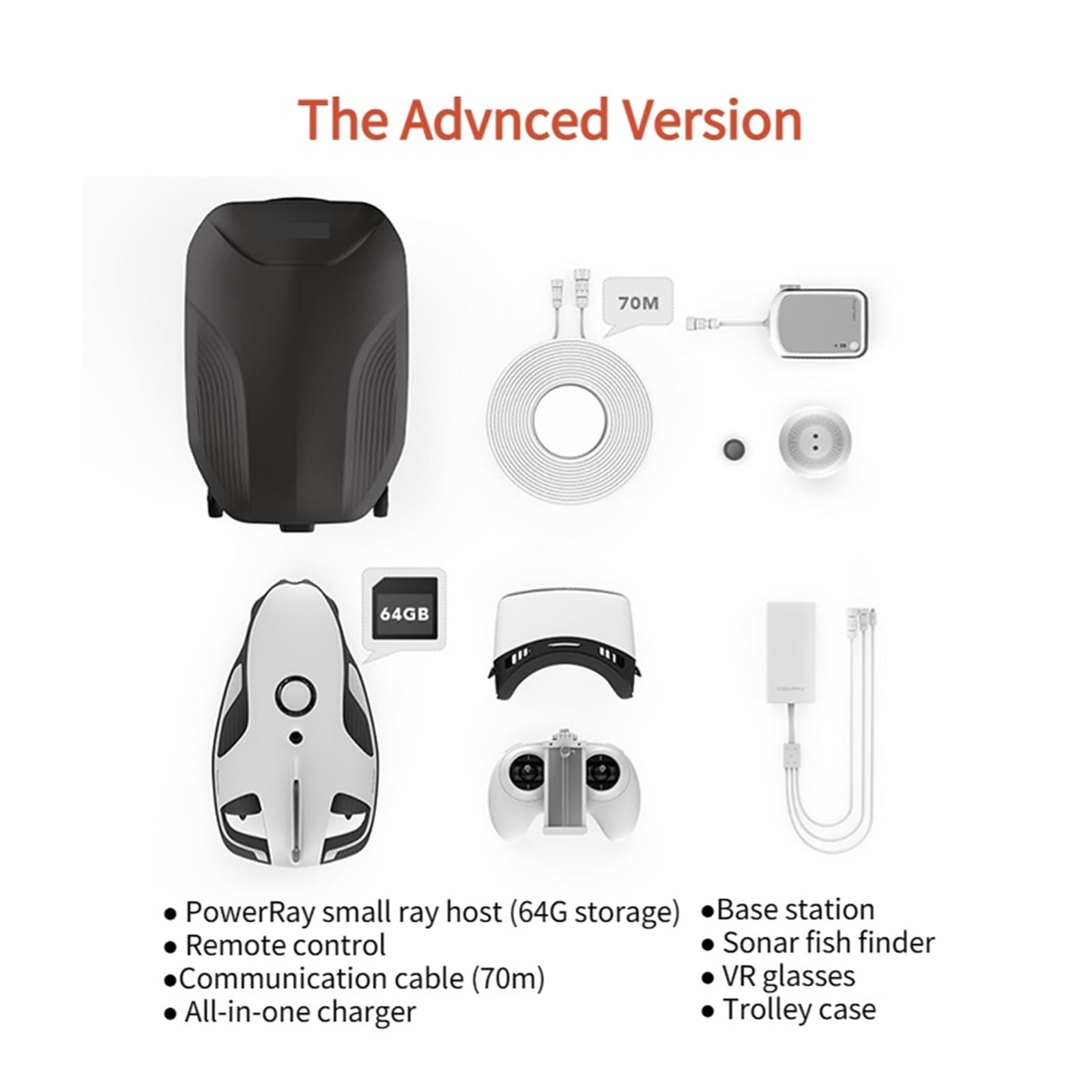 EDEDE Explorador Cámara submarina Drone Marine 1080p Pesca Drone Wizard Dron Buceo Canotaje(The Advanced Version)