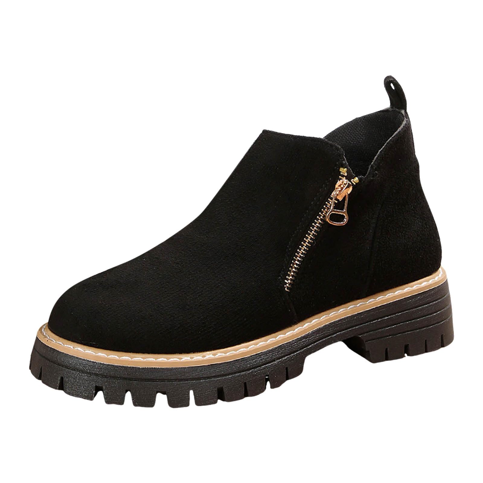 Ankle Boots for Women Low Heel Chunky Heels Platform Heeled Short Booties Shoes Fall Boot Non Slip Outsole