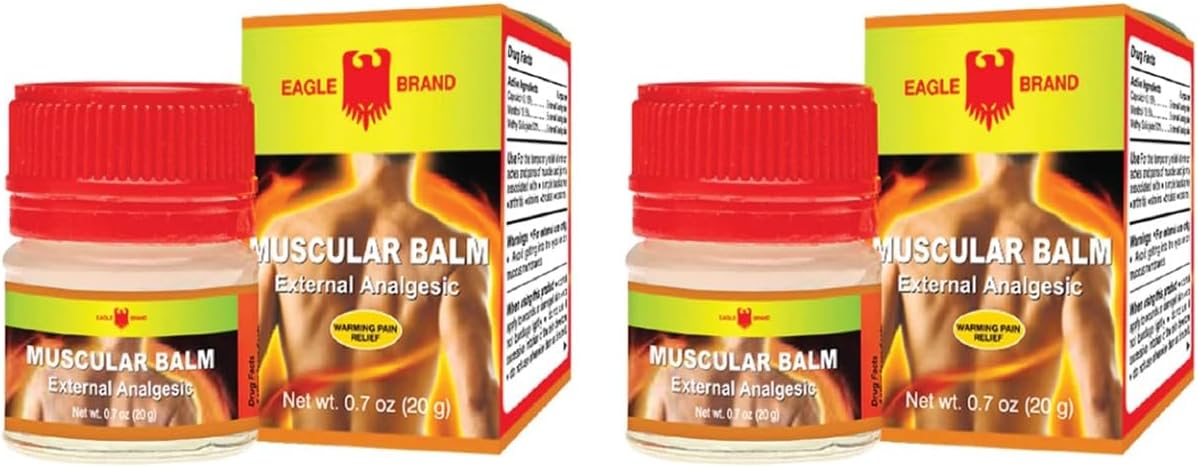 1 Pack - Twin Muscular Balm Essentail Oil - Hai Hu Dau Cu La Xoa Bop Balm Muscular Hieu Con O - 20g per Jar with 2 Jars per Order