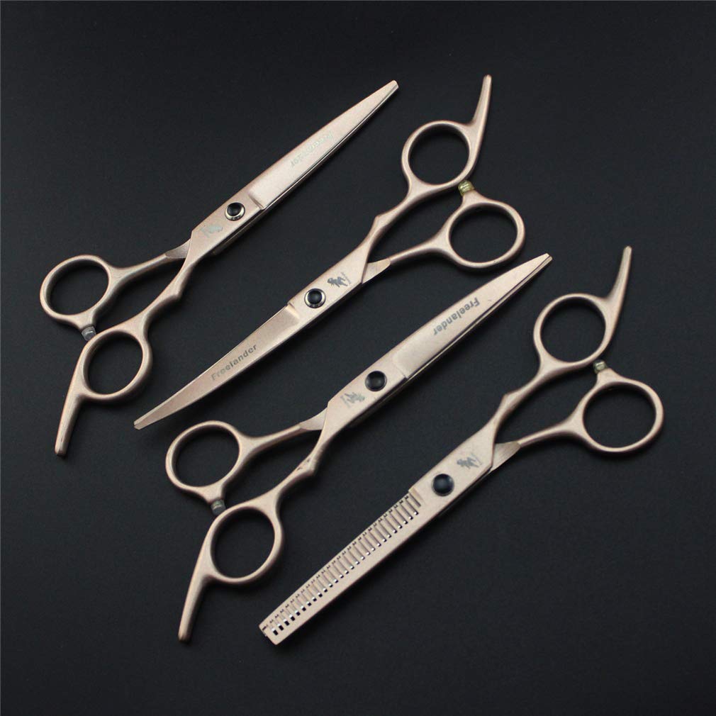 Pet Forbici Kit Grooming 6.0 Pollici, Professionista Cani E Gatti Forbici Dritto Curvo Cesoie, per Cane O Gatto, Luce E Sharp