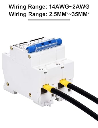 DIHOOL DC Circuit Breaker,125A 2 Pole,12V to 240 Volt Solar Disconnect Switch,DIN Rail Mount