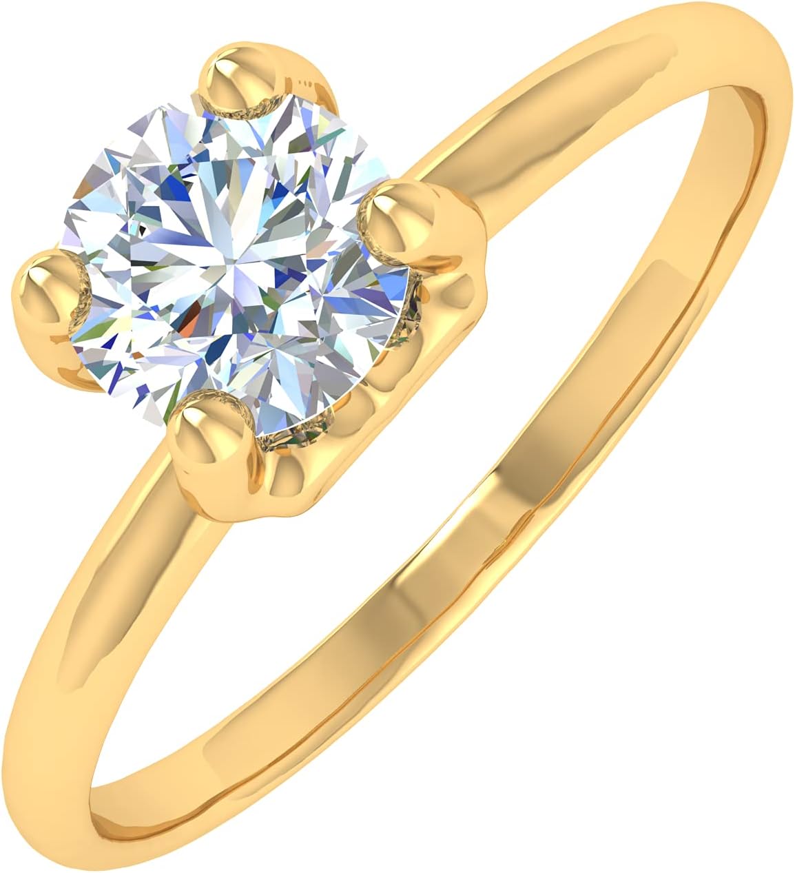 1/2 Carat Prong Set Diamond Engagement Ring Band in 14K Gold
