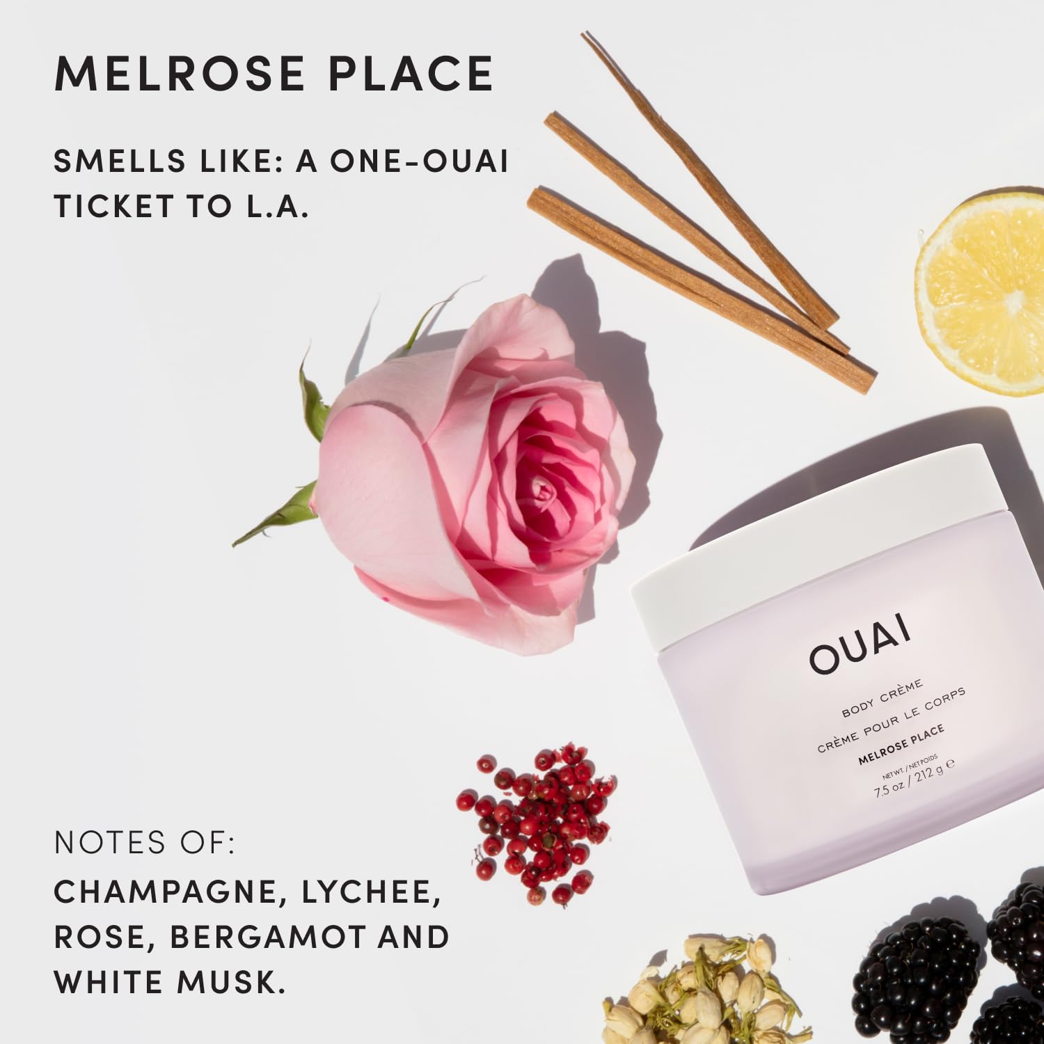 OUAI Body Crème, Melrose Place Scent, 7.5 Oz