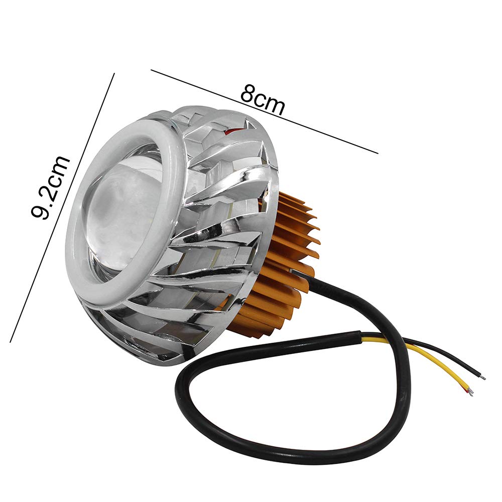 Riloer LED Angel Eye Fari Universali Motociclette Motorcycle ATV Scooter DRL Driving Fari fendinebbia