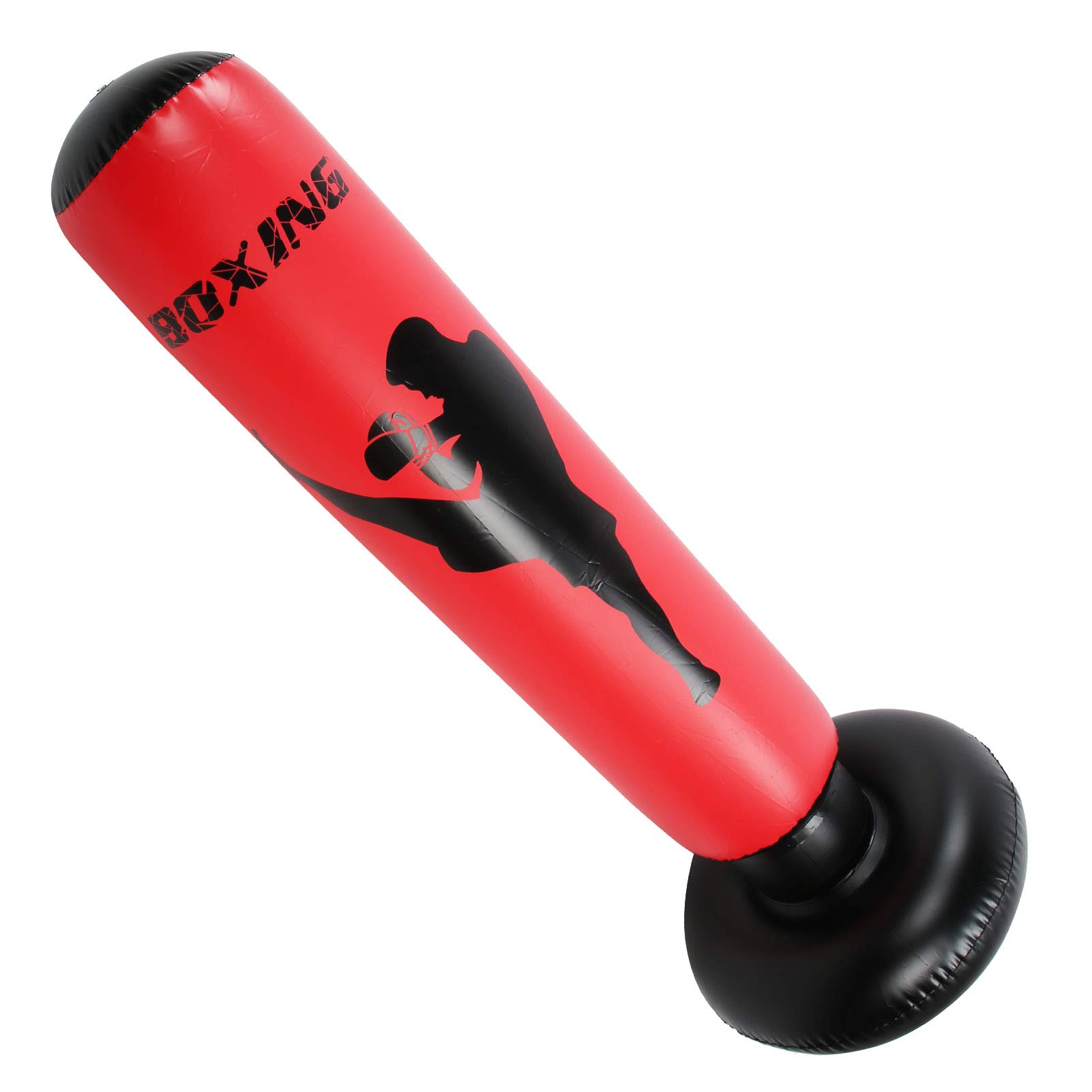 Demeras Sacco da Boxe Gonfiabile per Il Fitness 170 cm/66,9 Pollici Colonna da Boxe Colonna per Bicchiere autoportante Sacco di Sabbia per Bambini Adulti