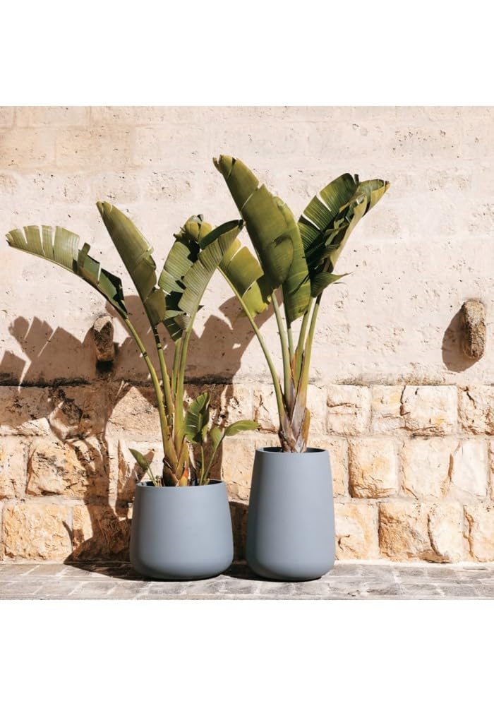 Decor Space Vaso "Goccia" struttura in polietilene per esterno da giardino (Bianco)