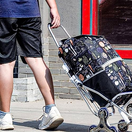 QZQJUILU Einkaufstrolley Einkaufswagen, Tragbarer Treppensteigerwagen, Faltbarer Einkaufswagen, Abnehmbarer Einkaufstasche Mit Rädern, Treppensteiger-Einkaufswagen – Bild 7