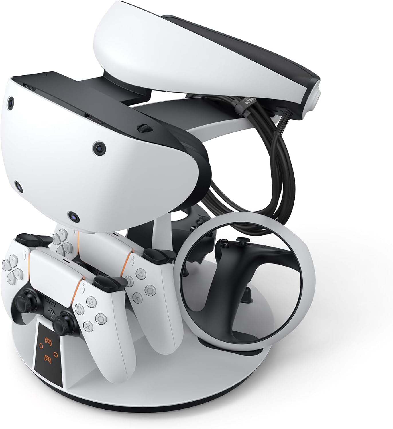 Charging Dock for PSVR2 – Controller and Headphones Charging Station with Dual Controller Cradle, Fast Charging Base, LED Indicators, and Organized Stand for Gaming Setup