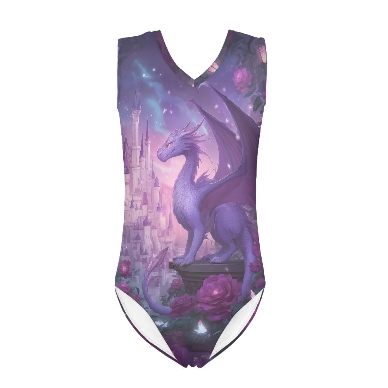 Girls Swimsuits Size 3-14 Kids Summer Sleeveless One Piece Bathing Suit Beach V-Neck