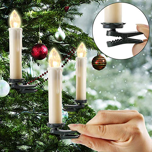 Forever Speed Lot de 20 à 60 bougies LED - Éclairage de Noël - Sans fil - Bougies de Noël - Avec télécommande - Sans fil - Coque blanche laiteuse – Image 5