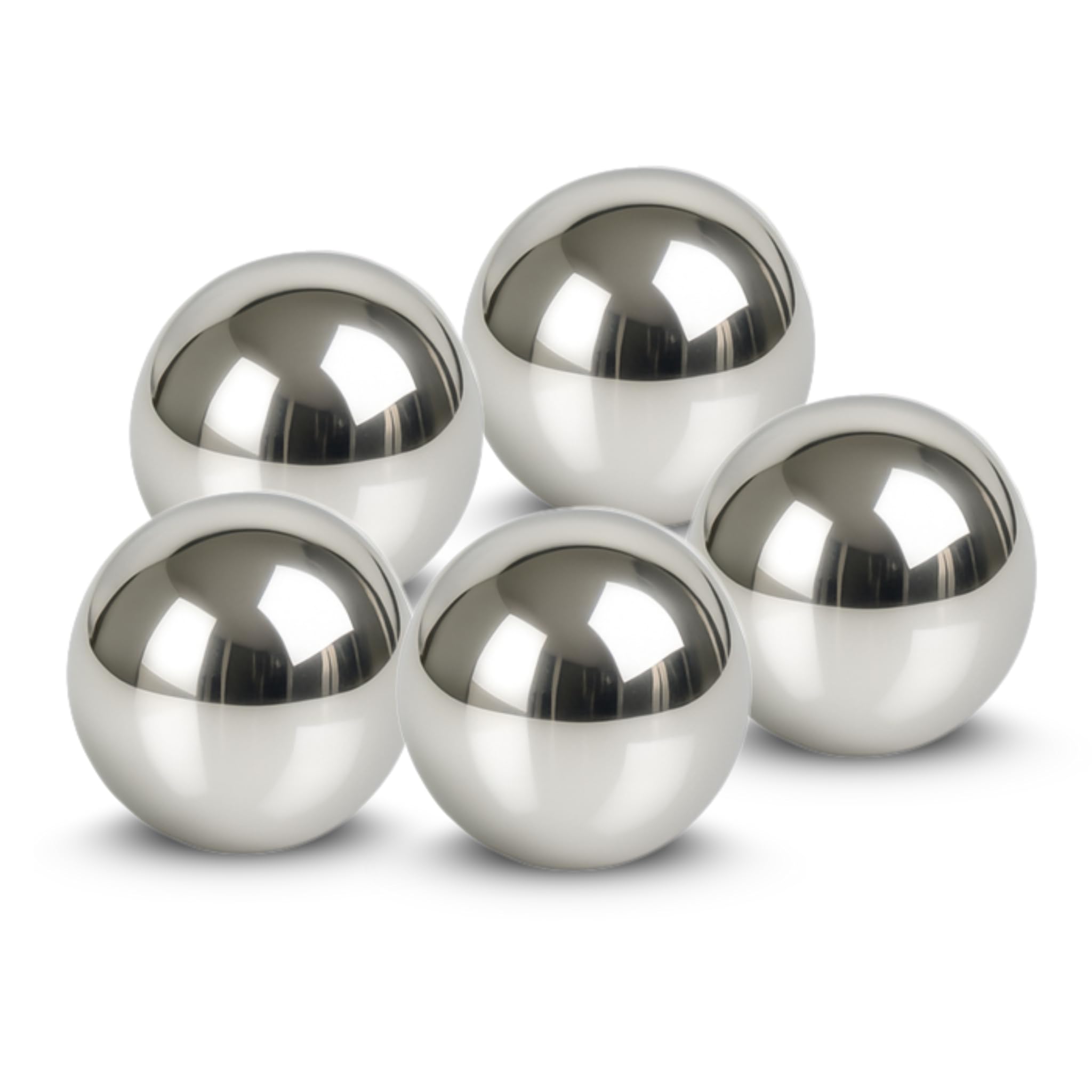 matches21 HOME & HOBBY Set di 5 palline decorative per laghetto, 5 cm, in acciaio inox, decorazione per laghetto