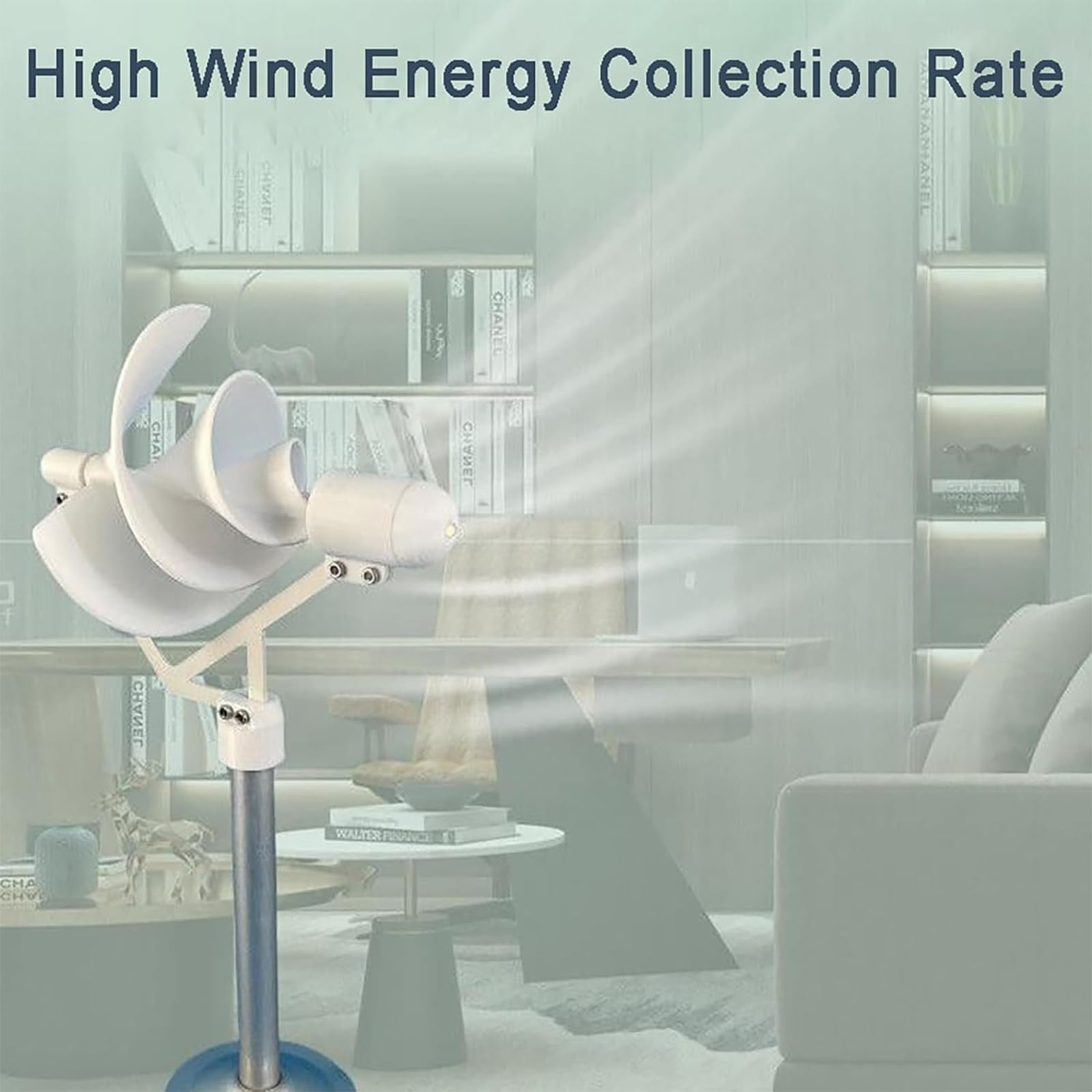 Generatore eolico 50W Mini turbina eolica urbana, kit micro generatore per casa e piccola fattoria, design a spirale verticale per una produzione di elettricità silenziosa