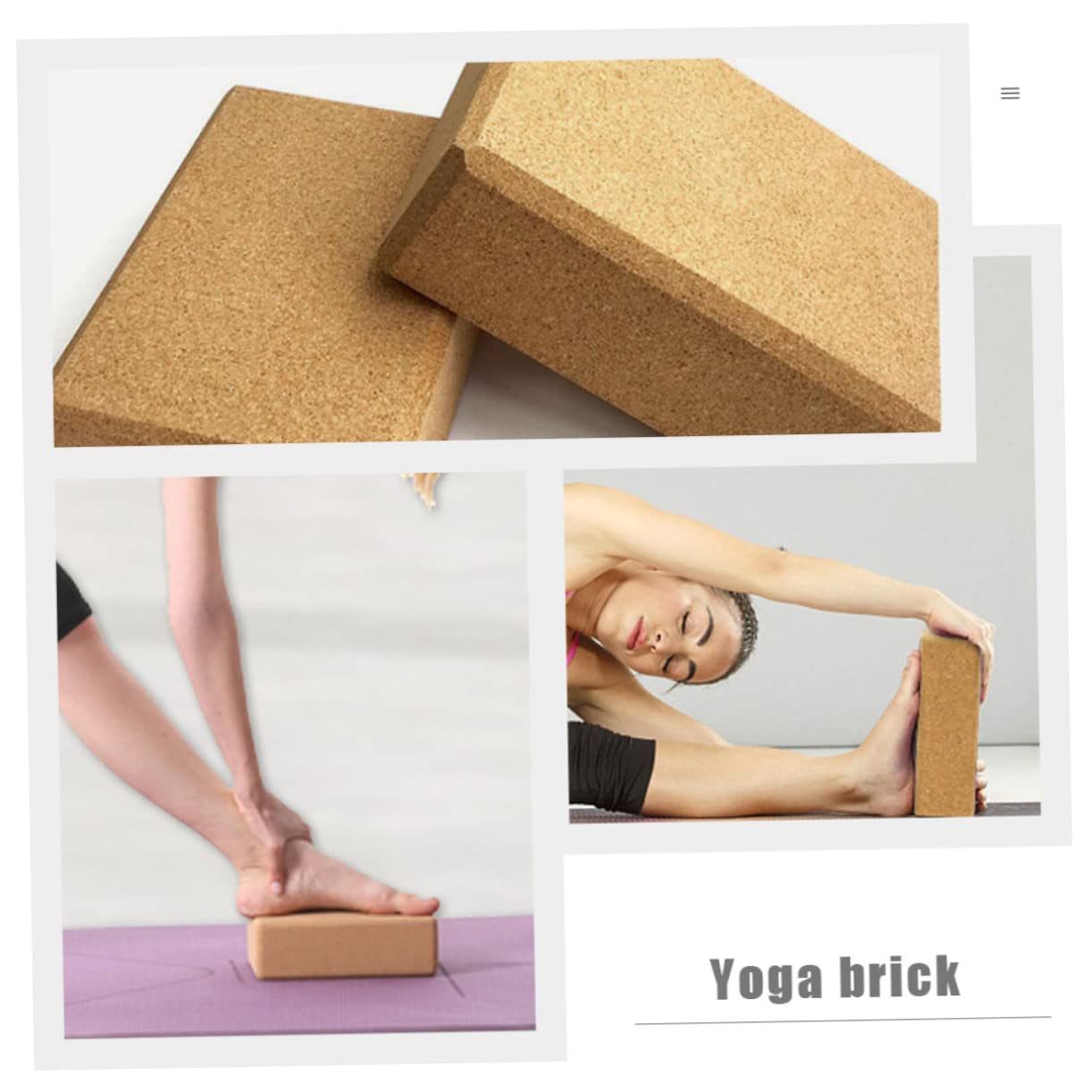HANABASS Bloque de Yoga de Corcho Natural para Entrenamiento de Herramienta de Ejercicio de Alta Accesorio para Yoga y Fitness