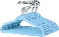 Kit 50 Cabides de Veludo Infantil Slim Ultrafino (Azul)