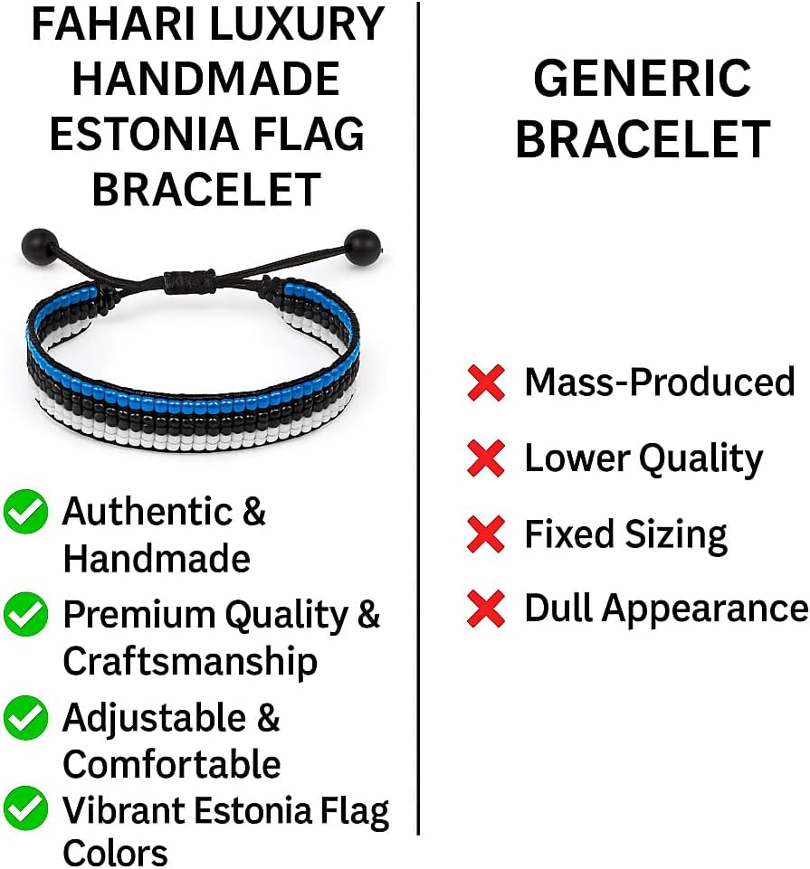 Estonia Flag Bracelet, Adjustable, Boho Style Rope Bracelet for Women and Men, Thread String - Image 3